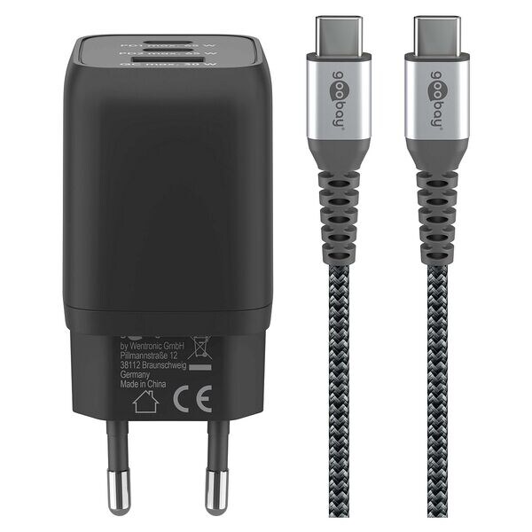 goobay USB-C Ladekabel mit Adapter 1 m Image