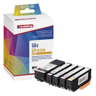 Edding Tintenpatronen-Set ersetzt Epson »33XL« schwarz, schwarz (Foto), cyan, magenta, schwarz Image