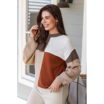 Checkered Colorblock Long Sleeve Jumper