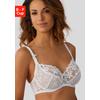 Bügel-BH LASCANA, Damen, Gr. 75, Cup B, weiß, Spitze, Obermaterial: 60% Polyamid, 20% Elasthan, 20% Polyester, sexy, BHs, mit transparenter Stickerei-Spitze, Dessous