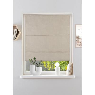 Rollo MY HOME "RIOLA" Gr. 12, beige (natur), B:60cm H:210cm, Polyester, Rollos, Faltrollo in trendiger Leinenoptik NEUHEIT Image