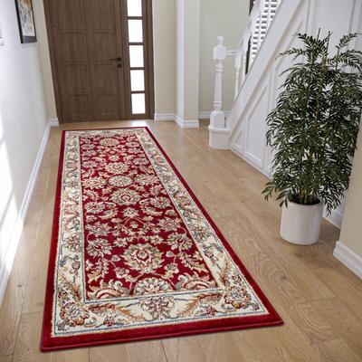 Teppich HANSE HOME "Reni", rot (rot,creme), B:80cm H:8mm L:240cm, Polypropylen (PP), Jute, Polyester, Teppiche, Läufer, Orientalisch, Kurzflor, Wohnzimmer, Schlafzimmer, Esszimmer Image