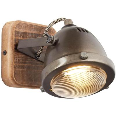 Lampe Carmen Wood Wandspot burned steel/holz 1x PAR51, GU10, 5W, geeignet für Reflektorlampen