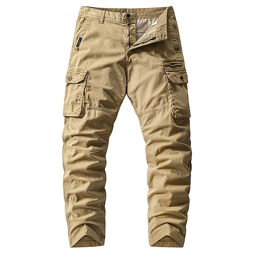 Herren Cargohose Cargohosen Hose Hosen Knopf Multi Pocket Glatt Schnelltrocknend Feuchtigkeitsableitung In voller Länge Outdoor Täglich Campen und Wandern Modisch Klassisch Schwarz Armeegrün Image