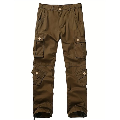 Herren Outdoorhosen Cargohosen Wanderhosen Militär Tarnung Frühling Herbst Außen Normale Passform Wasserdicht Schnelltrocknend Atmungsaktiv Hosen Schwarz Armeegrün Baumwolle Jagd Klettern Camping Image