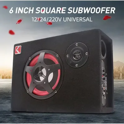 6 Inch Bluetooth Car Subwoofer Active Speakers Car Audio System Under Seat Subwoofer DC12v Speaker Cabinet with Amplifier Treble