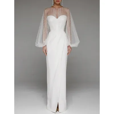Sexy Wedding Dresses for Women Casual O-Neck Solid Loose Long Dress Spring and Summer Muslim Drsss Women Evening Dress Vestidos