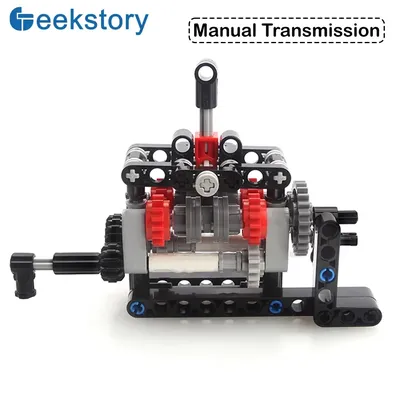 Moc High-Tech 4-Gang-Getriebe Handbuch DIY Getriebe Kit m Motor 8883 Power-Funktionen Bausteine Ziegel Puzzle Spielzeug Image