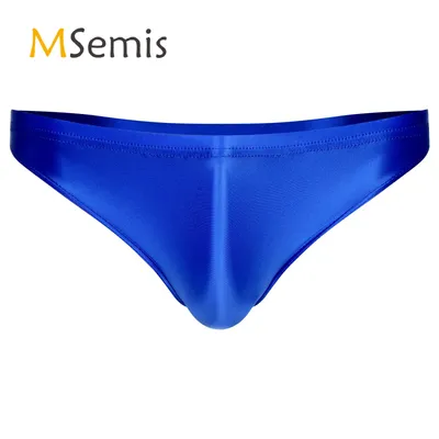 Badebekleidung für Herren, Badeanzug, glänzend, niedrige Leibhöhe, Slips, elastischer Bund, Unterhose, Unterwäsche, Badebekleidung, Sonnenbaden, Höschen Image