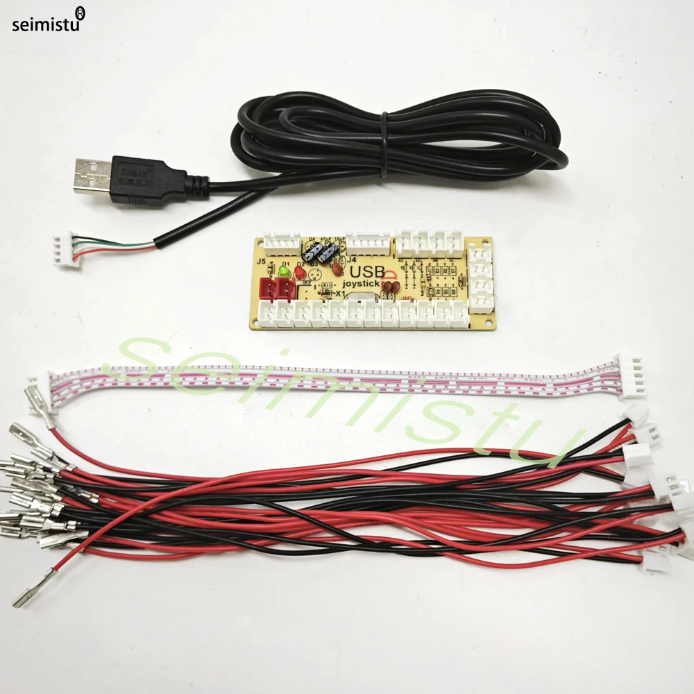 DIY Arcade USB Null Verzögerung Encoder PC zu Joystick Arcade Rocker Platine Steuermodul für PS2 PS3 mit Kabel Druckknopf Image