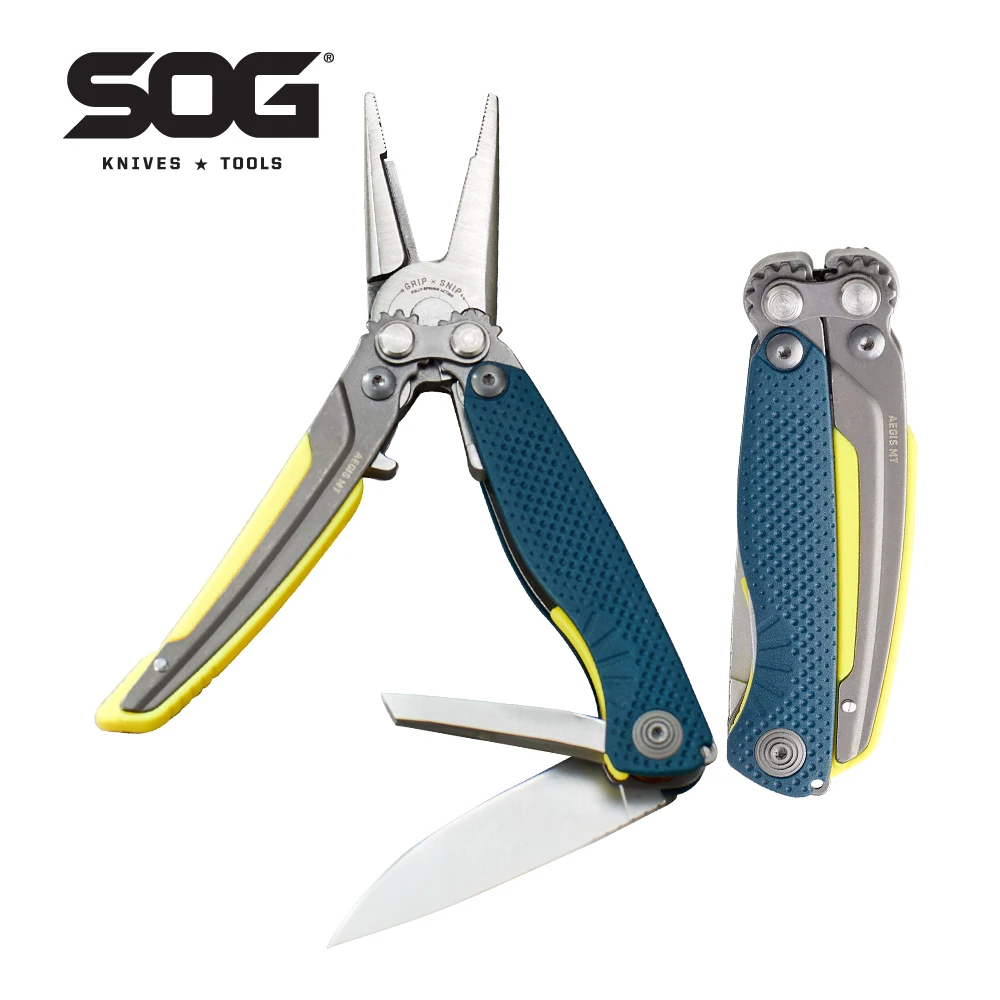 SOG 5-in-1 Mini-Multitool-Angelzange, leicht, kompakt, klein, zusammenklappbar, Multitool, Taschenmesser, Outdoor, Camping, Jagdwerkzeuge Image