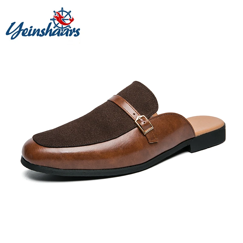 Outdoor Männer Atmungsaktive Halbe Schuhe für Männer Rutsche Slipper Marke Designer Italienische Herren Casual Schuhe Italienische Loafer Große Größe 38-48