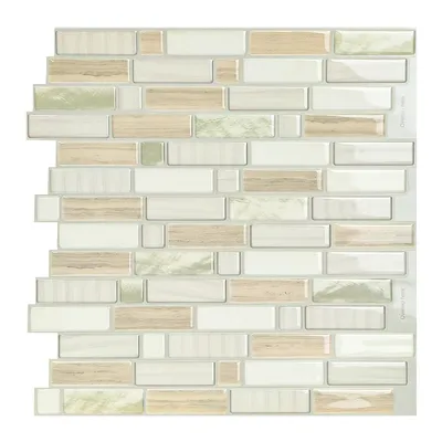 Vividtiles 3D Ziegel Wirkung Fliesen Großen Größe 12x12 Zoll Wasserdichte Vinly Tapete Schälen Küche Wand Fliesen Aufkleber-1 blatt Image