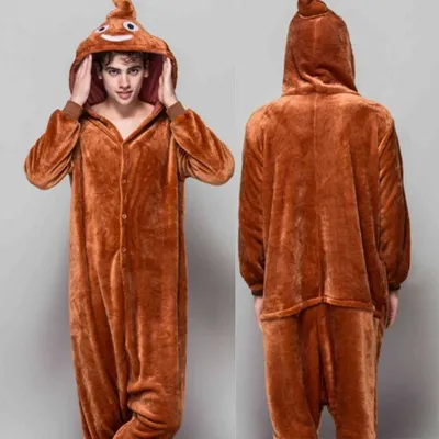 Lustige Hocker Flanell Overall Pyjama Kigurumi Nachtwäsche Winter Erwachsenen Kind Lounge wear Image