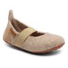 Hausschuh BISGAARD "bisgaard ballet wool", Kinder, Gr. 27, braun (nougat goldfarben), Wolle, Glitzer, modisch, Schuhe, Ballerina, Schlupfschuh mit praktischem Gummizug