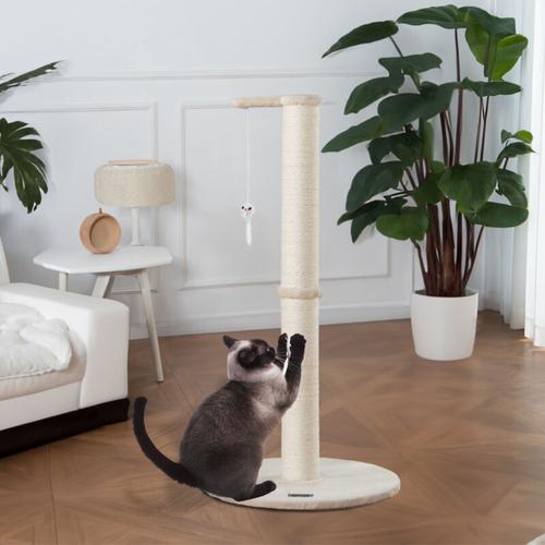 HOME DELUXE - Kratzpfosten Sisal NEVA Farbe: Beige Kratzpfosten Kratzbaum Katzenkratzbaum Kratzstamm