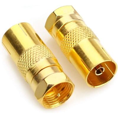 Aougo - F-Stecker-Adapter auf weibliche Koaxialbuchse, TV-Antennen-Koaxialkabel, F-Stecker, Image