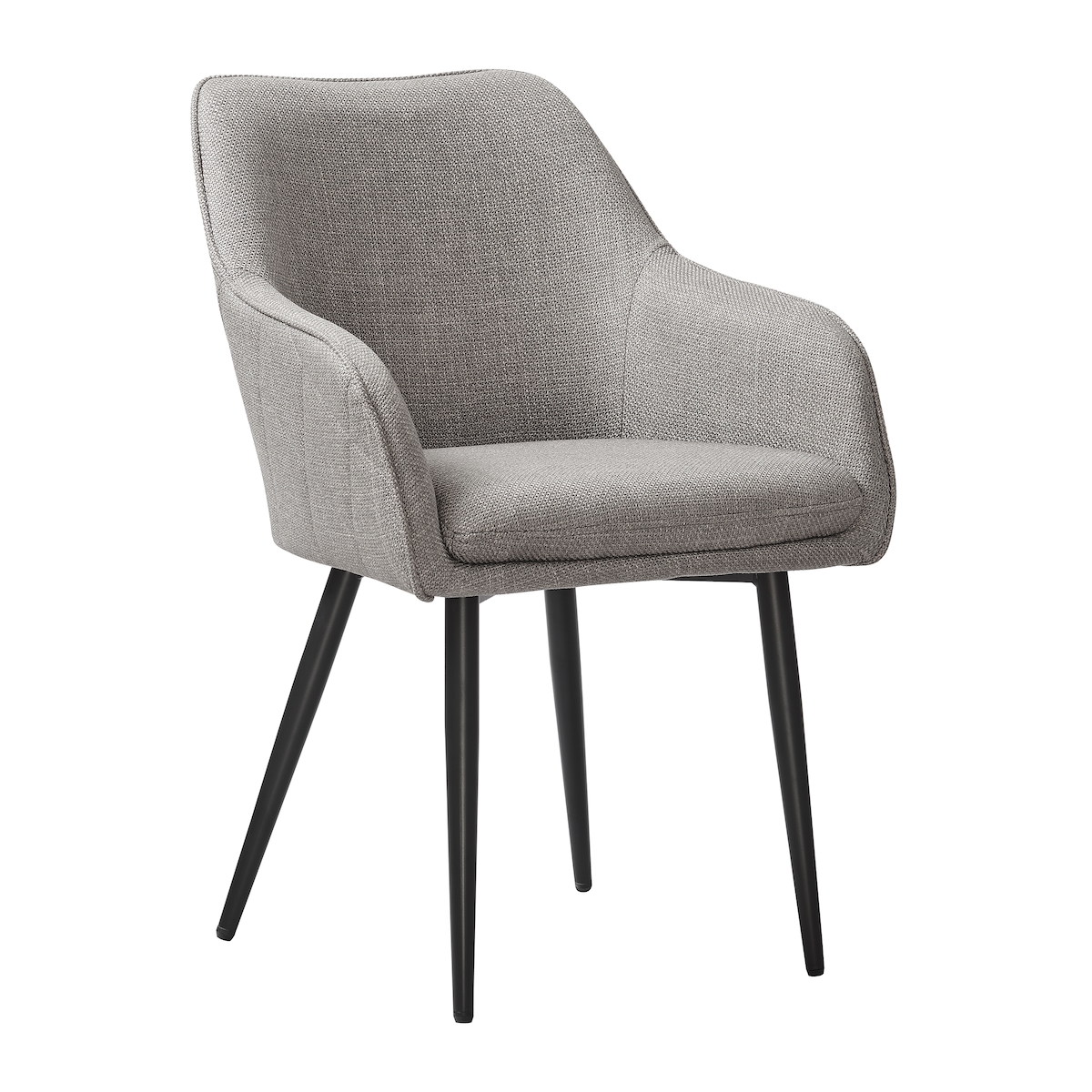 SalesFever Esszimmerstuhl | Bezug Strukturstoff | Stuhlbeine Metall | B 61 x T 60 x H 85 cm | taupe – schwarz Image