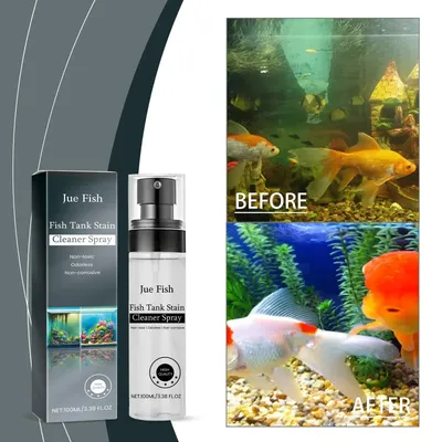 2Pcs Jue Fish Fish Tank Stain Cleaning Spray Stain Cleaning and Descaling No Residue and No Damage