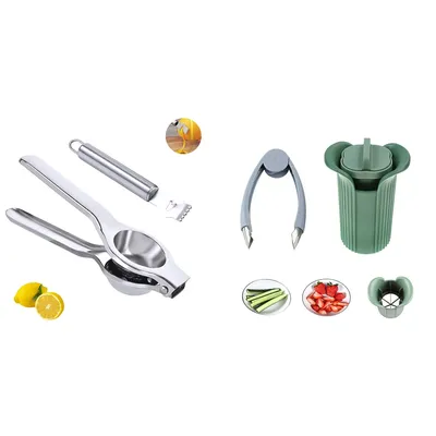 Lemon Squeezer, Lemon Zester & Grape Cutter,Strawberry Slicer, Juicer Manual, Lemon Juicer Squeezer,