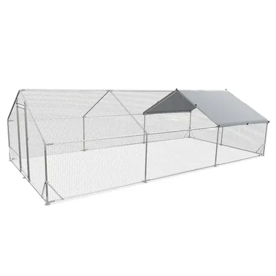 Chicken Hen House Walk in Metal Poultry Cage House for Outdoor Farm Backyard