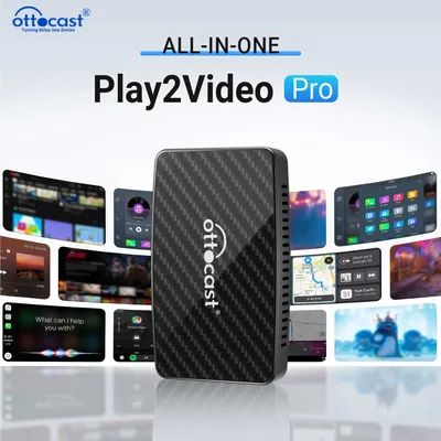 OTTOCAST New Play2Video Pro Wireless CarPlay Android Auto USB Video Adapter for NetFlix for Wired