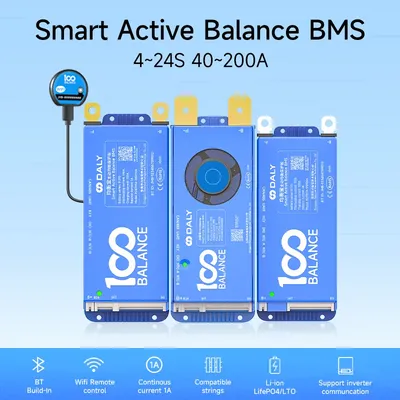 Daly BMS 8-17S 8-24s German US Shipping Smart bms wifi bms Active balance BT 4-8S 200A Lifepo4