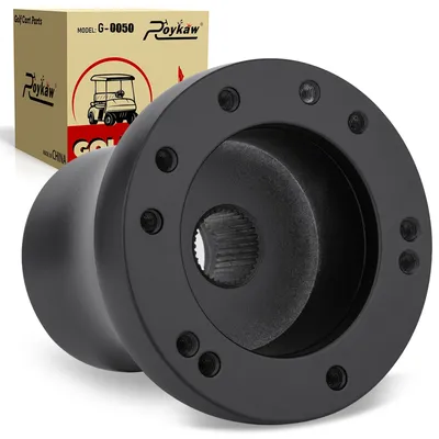 Roykaw Golf Cart Steering Wheel Adapter Compatible with EZGO TXT/RXV Golf Cart Models - Black/Silver