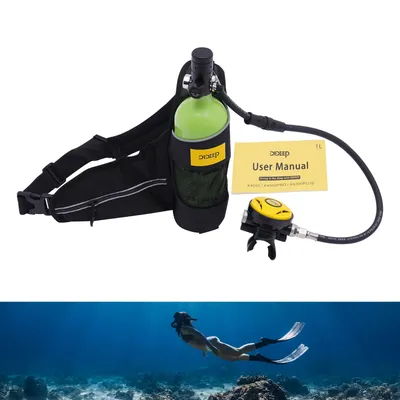 Mini Scuba Tank Underwater Respirator Diving Oxygen Cylinder 1L+Harness