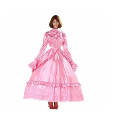 Abschließbares Goth-Lolita-Kleid, mädchenhaftes Mädchen, Goth-Lolita-Punk-Satinkleid, Cosplay, Image