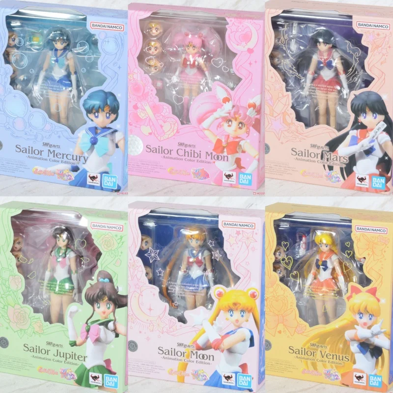 Original Bandai Sailor Moon Shf Figuarts Figur Sailor Star Healer Seiya Kou Action Figur Anime Sammlung Modell PVC Spielzeug Image