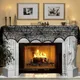 2024 Halloween Spitze Tisch läufer schwarz Spinnennetz Tischdecke Kamin Abdeckung Mantel Halloween Dekoration Home Party Stoff bezug