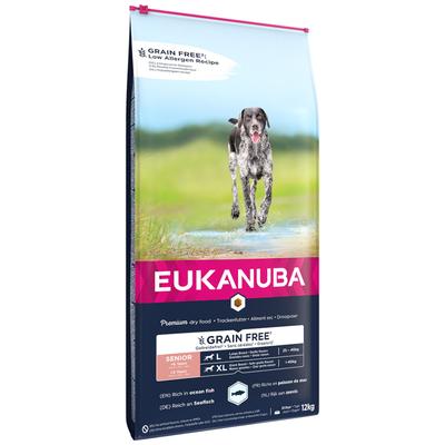 12kg Eukanuba Senior Large Breed Grain Free Seefisch Hundefutter trocken