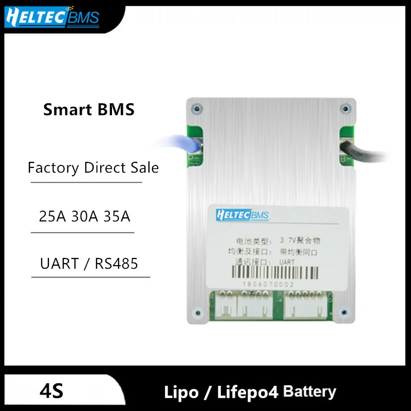 Smart BMS 3S 4S 12V 20A 30A 35A Li ionen Lifepo4 4S mit Balance Bluetooth PC UART RS485 Einstellbaren Parameter Image