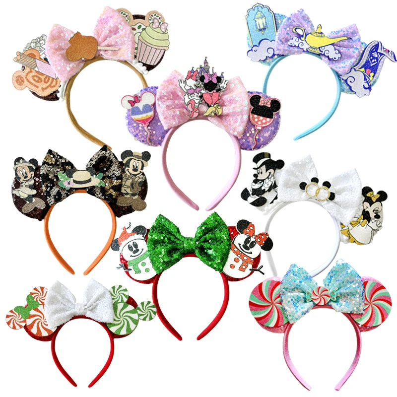 2025 neue Weihnachten Mickey Minnie Maus Stirnband Frauen Disney Ohr Haarband Kinder Weihnachten Party Haar Zubehör Heißer Festival Cosplay Image