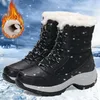 Schnee frauen Stiefel Leichte Frau Schuhe Plattform Schuhe Frauen Plüsch Mid Hohe Stiefel Neue Botas Mujer Winter Damen Stiefel