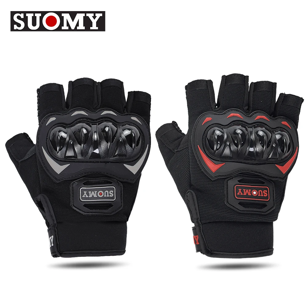 Motorrad Halbfinger Handschuhe Sommer Atmungsaktive Radfahren Handschuhe Männer Frauen Motorrad Halbe Finger Handschuhe Schutz Getriebe Anti-slip Image