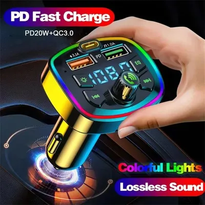 Autoladegerät FM-Transmitter Bluetooth5.0 Freisprecheinrichtung True 3.1A Dual USB Port PD Image