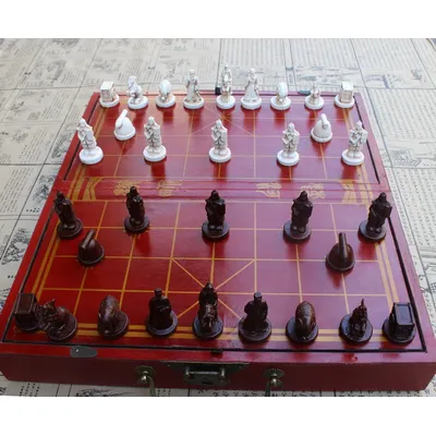Hochwertiges chinesisches Schachspiel-Set aus Holz, Brettspiel, zusammenklappbares Schachbrett, Image