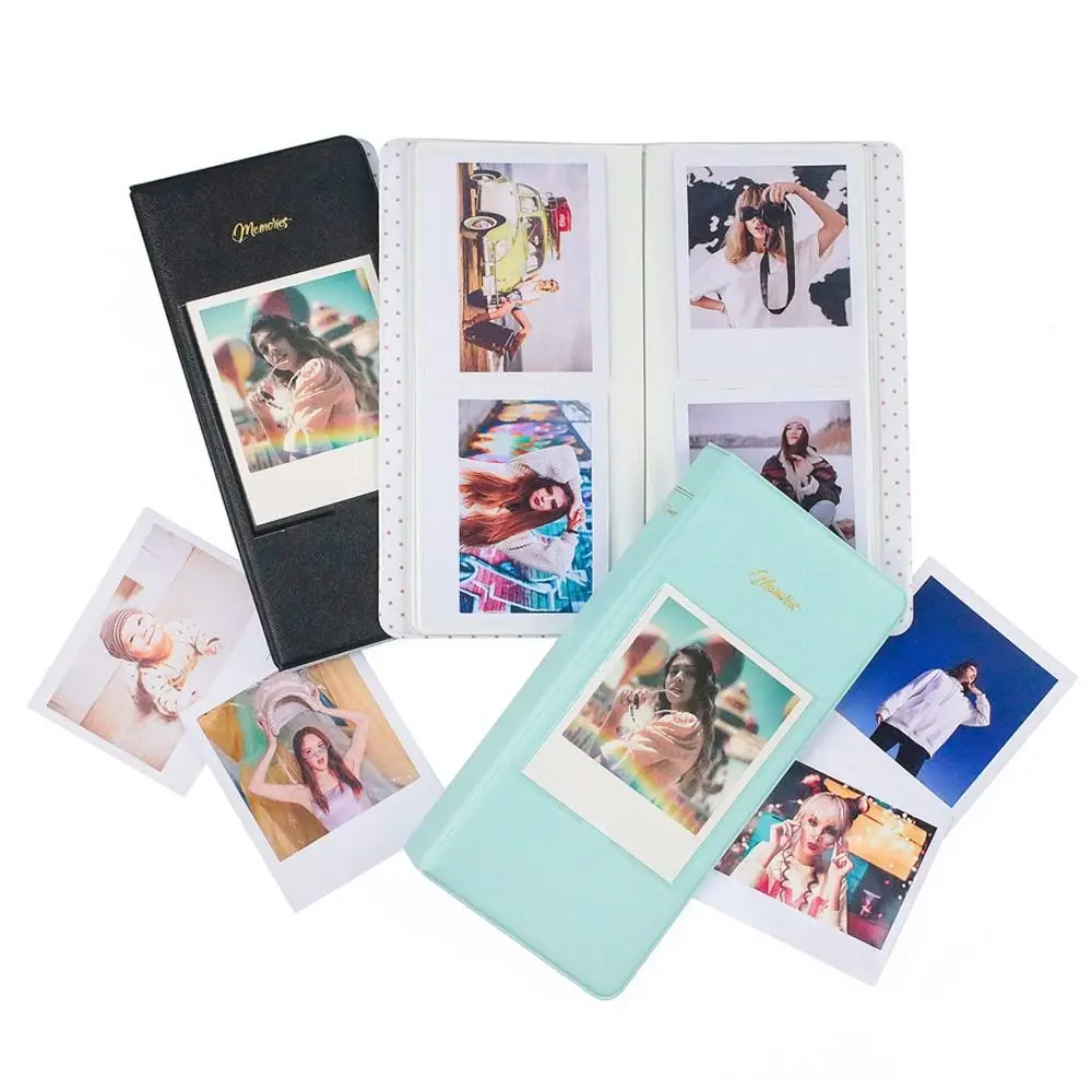 64 Taschen Fotoalbum Sofortbildkamera 5 Zoll Bild Aufbewahrungskoffer Stempel Ticketbuch für Polaroid 600/Fujifilm Instax W210/W300 Image