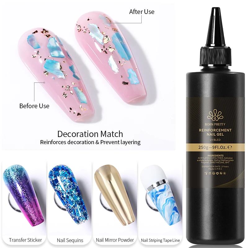 Geboren hübsch 250g Basis Top Gel Nagel Prep Dehydrator schnell trocknende Nagel grundierungen Gel Nagellack Nail Art verschwinden Verstärkungs gel Image