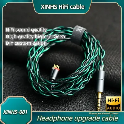 Xinhs 7n occ hybrid versilbert palladium hifi kopfhörer audio kabel 0,78mm 2,5mm 4,4 waage geeignet Image