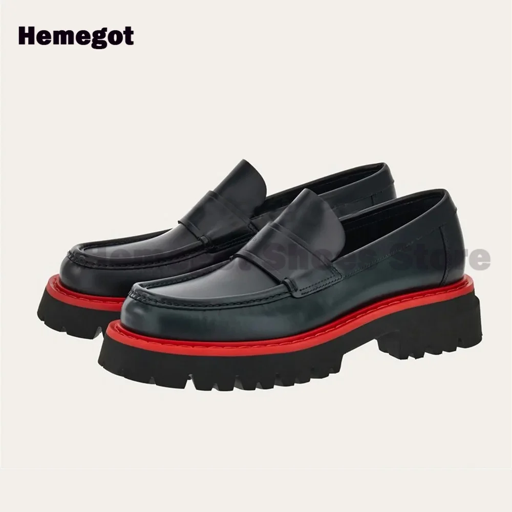 Dicke sohlen Slip-on Loafer Männer Schuhe Luxus Schwarz Männer Kleid Schuhe Marke Sommer Atmungsaktivem Handgemachte Casual Männer schuhe