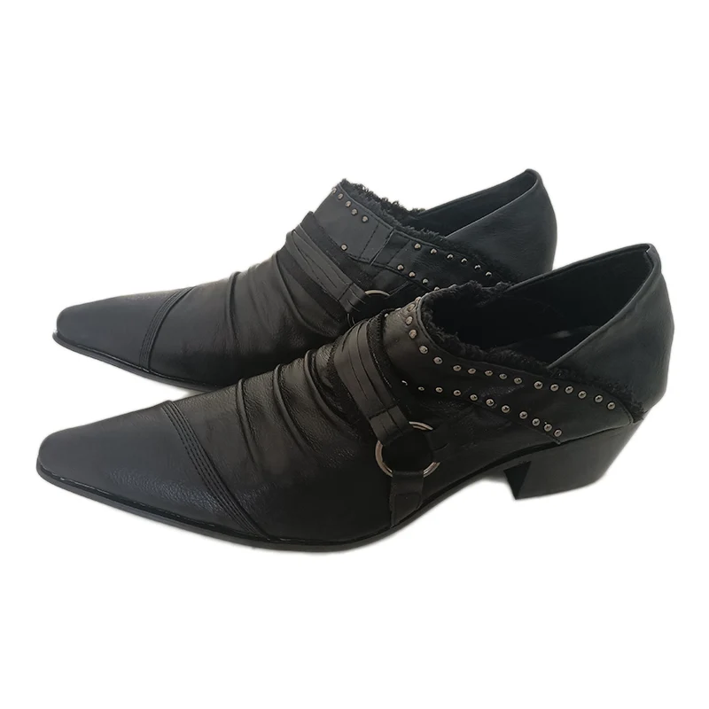 Japanischen Stil spitz schuhe mit hohen absätzen Mann der Leder Schuhe, hochzeit/Bühne/Business Schuhe für Mann, EU38-46