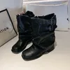 Punk Stil Frauen Chelsea Stiefel Mode Gürtel Schnalle Schuhe Herbst Winter Starke Ferse Damen Ritter Kurze Booties