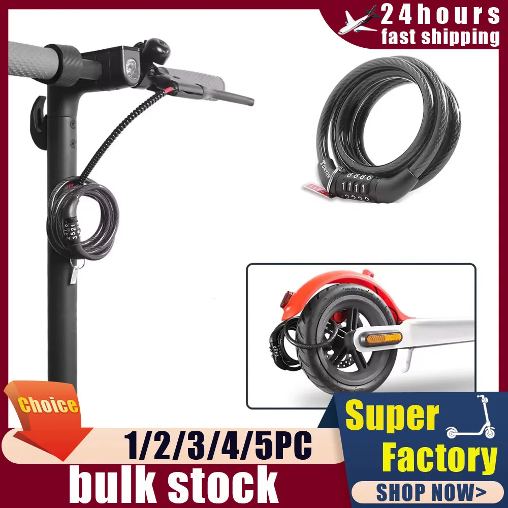 Elektro roller Zubehör Universal Security Anti-Diebstahl-Schloss gewickelte Ketten kabels chlösser für Xiaomi Mijia M365/Ninebot Max G30 Image
