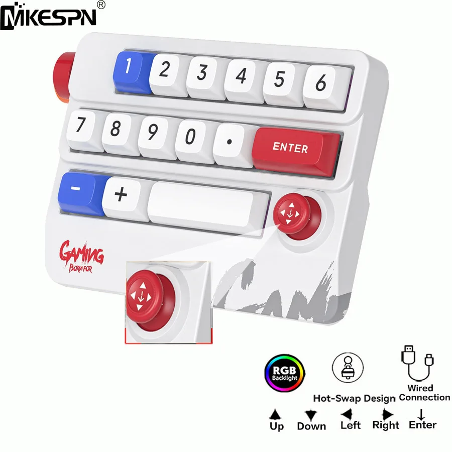 15-Tasten Hot-Swap-fähige programmierbare kabelgebundene Gaming-Tastatur RGB-Hintergrundbeleuchtung Tragbarer Joystick Mechanische Tastatur für Desktop/Laptop Image
