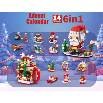 24Years Weihnachten Baustein Spielzeug Blind Box Set Weihnachten Adventskalender Ziegel DIY Lernspielzeug Kit Geschenk für Kinder Erwachsene