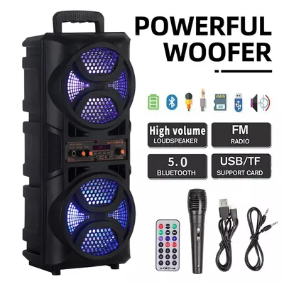 3000W Dual 6.5 Inch Wireless Bluetooth Speaker Outdoor High-Volume Portable Subwoofer Sound System