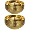 Household 304 Stainless Steel Rice Bowl,Golden Korean Style Soup Salad Bowl,Double-layer Hammer Patterned Bowl,Kimchi Bowl,15cm